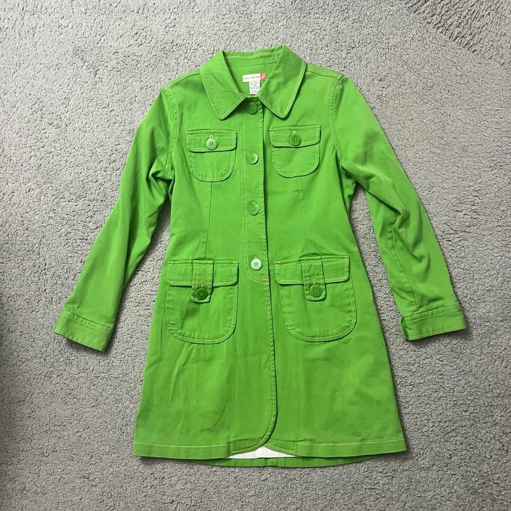 Green Cotton Long Coat